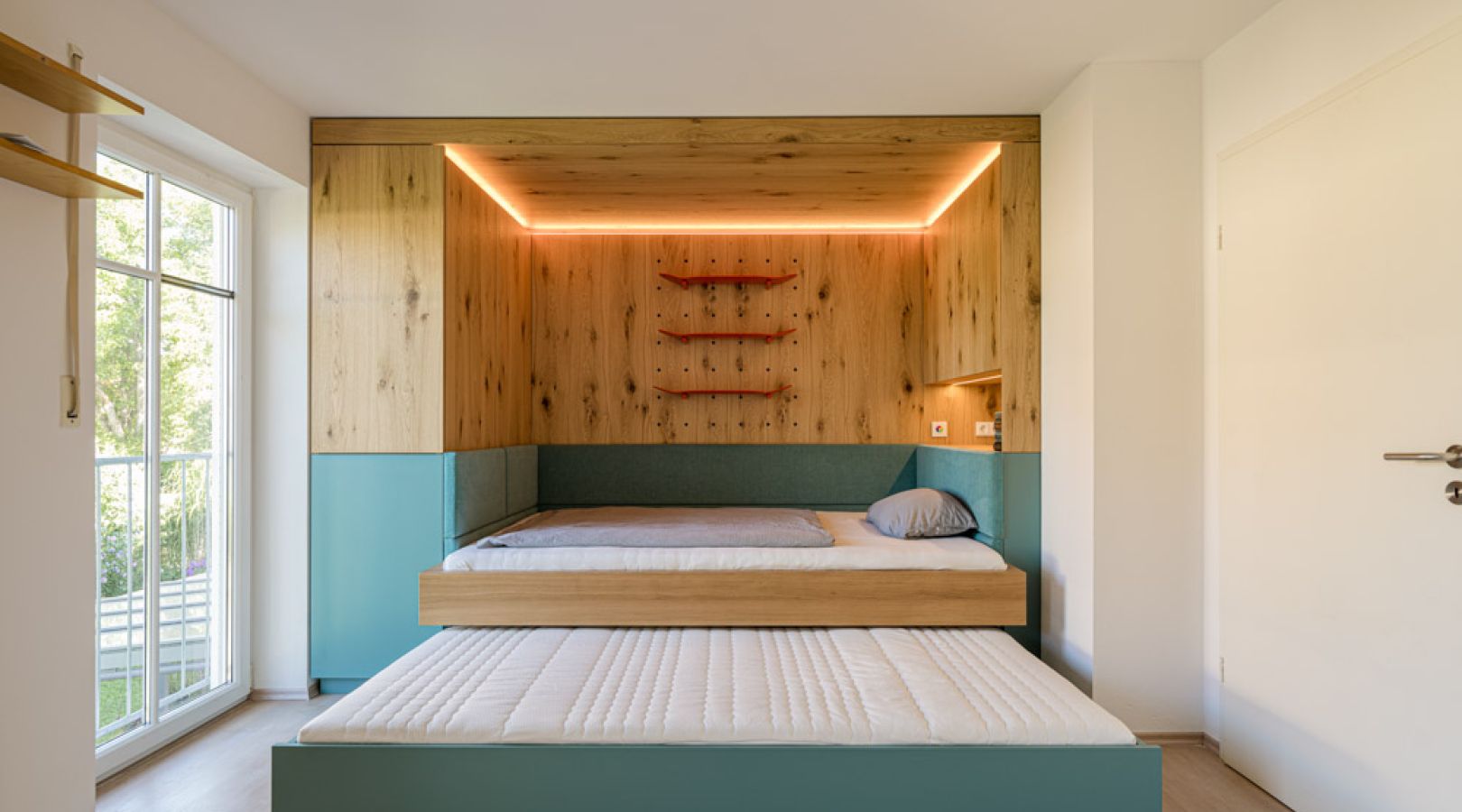 Jugendzimmer Eiche petrol