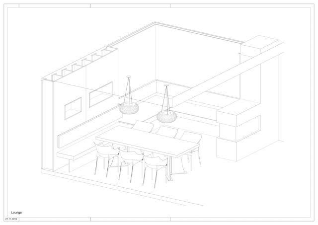 Esszimmer Lounge // Entwurf, Entkernung, Umsetzung